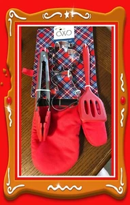 NWT Cook With Color 5 Piece Baking Set W/2 Cookie Cutters Spatula, Tongs & Mitt - Picture 1 of 8