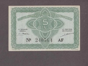 French Indochina 5 Cents Banknote P-88a ND-1942 UNC - Picture 1 of 2