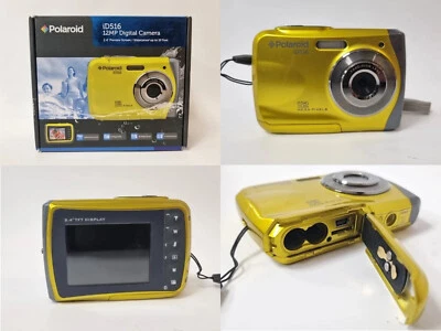 Polaroid Digital Camera iD516 12MP Yellow WATERPROOF CAMERA + 4GB CCD DIGICAM - Image 1 of 4