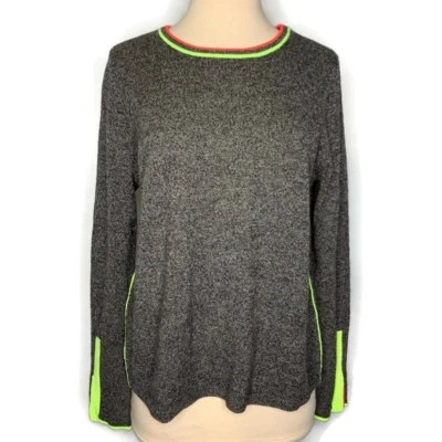 Suéter Pullover Lisa Todd 100% Cachemira Negro Moteado Neón Borde Puños M ¡NUEVO SIN ETIQUETAS! Foto 1 de 4