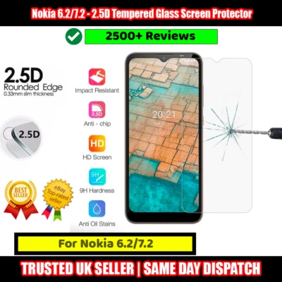 Nokia 6.2/7.2 - 2.5D Tempered Glass Screen Protector Protective and Durable - Image 1 of 4