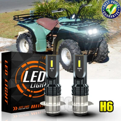 For Yamaha Timberwolf 250 Warrior 350 YFB LED Headlight Kit H6 6000K White Bulbs Foto 1 de 4