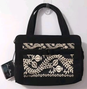 Vera Bradley Carmen Handbag Purse Gala Collection Black Embroidered - Picture 1 of 4