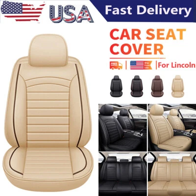 Car Seat Covers Deluxe Leather Full Set Front/Rear Cushions For Lincoln MKX MKC Foto 1 de 4