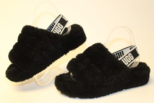 Scarpe nere UGG platform shearling fluff yeah slides da donna taglia 7 38 1095119