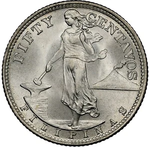 US Philippines - 1945-S 50 Centavos - NGC MS67 - SUPERB SATIN GEM - CLAIMS TO 68 - Picture 1 of 4