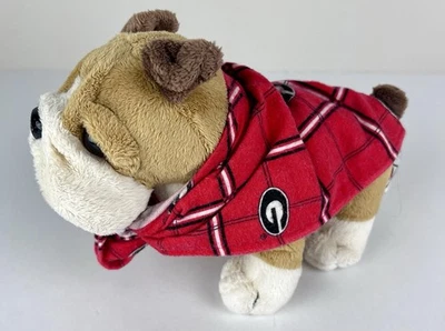 GANZ Webkinz Bulldog 8" Plush Stuffed Animal HM126 No Code w/ vUGA Bandana - Image 1 of 4