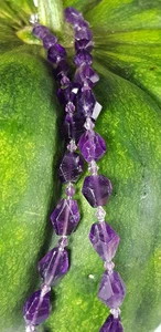 SCHMUCK-STCK Kette AMETHYST 45 CM A Silber Facetten - Picture 1 of 2