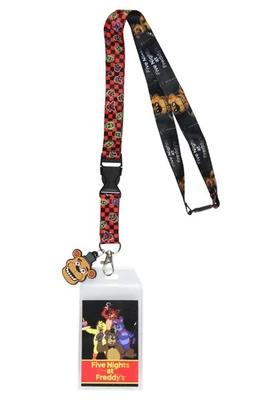 Five Nights At Freddy's FNAF Reversible ID Lanyard Freddy Fazbear Rubber Pendant - Image 1 of 4