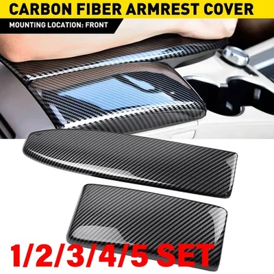 For 2009-2015 Mercedes Benz GLK X204 Armrest Box Cover Carbon Fiber Style 1-5SET - Image 1 of 4