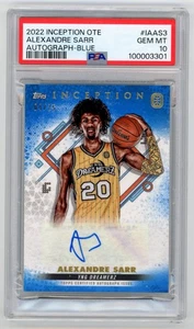 2022 Topps Inception OTE IA-AS3 ALEXANDRE SARR Blu RC Auto /25 SSP PSA 10 - Foto 1 di 2