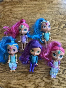 Shimmer And Shine Genie Dolls Action Figures 6” Long Hair Lot Of 5, d2 - Picture 1 of 8