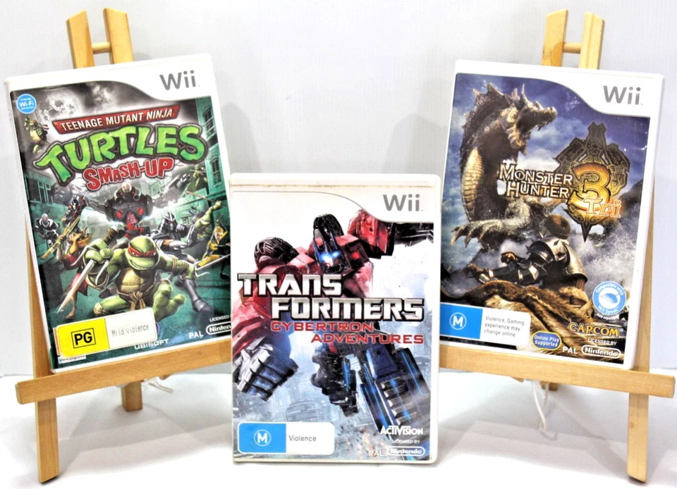 Nintendo Wii Games Monster Hunter Tri 3 Transformers Teenage Mutant Ninja Turtle - Image 1 of 4