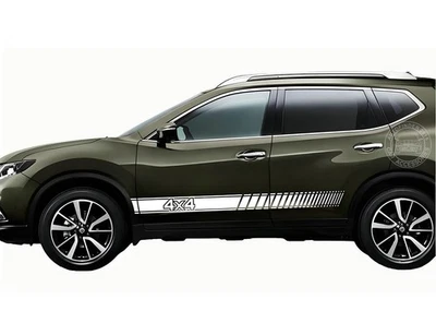 2 PCS Car Door Side Sticker For Nissan X-trail 4x4 Graphics Stripe Vinyl Decals - Image 1 of 4
