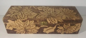 ANTIGUA CAJA FLAMENCA PIROGRÁFICA TALLADA DE 12,5" - Imagen 1 de 6