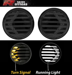 Black+Smoke lens+Turn Signal LED Light+DRL Running Light fit 07-17 Jeep Wrangler - Bild 1 von 4