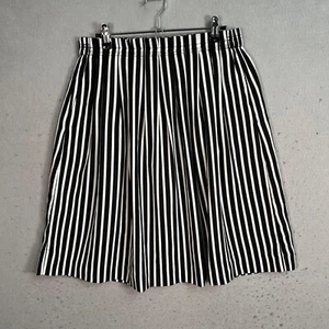 J. Crew Mercantile Womens Black & White Striped Pleated Midi Skirt Size 10 - Picture 1 of 7