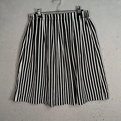 J. Crew Mercantile Womens Black & White Striped Pleated Midi Skirt Size 10 - Image 1 of 4