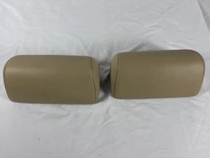 2003-2009 Volkswagen Beetle Convertible Beige Leather Rear Headrest Set Pair OEM - Picture 1 of 8