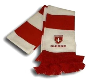 Schweiz Balkenschal Suisse + neu + EM 2016 Scarf Echarpe + weiss-rot Fan - Picture 1 of 1