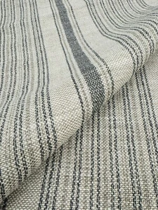 McLaurin & Piercy belgischer Leinen handbedruckt Streifen Stoff - Dash/Jet 11,25 Yards - Bild 1 von 6