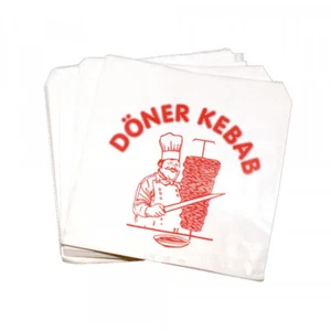 2800 Dönertüten Drehspießtüten 16x16 cm mit Döner Kebab Motiv (Restposten) - Bild 1 von 1