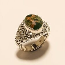Natural Arizona Copper Green Turquoise Ring 925 Sterling Silver New Year Jewelry