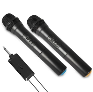 2x Wireless Microphone Mic Receiver 30-100m Karaoke Singing Speech Wedding Stage - Picture 1 of 9