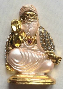 Gold plated car dashboard mantle piece sikh khalsa guru nanak statue gift os505 - Picture 1 of 2