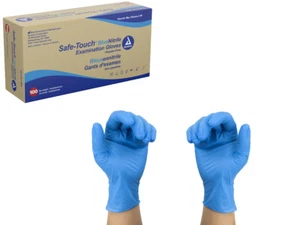 Dynarex Safe Touch Blue Nitrile Exam Gloves Powder Free - 1 box/100 - Picture 1 of 4