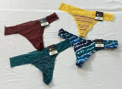 Mujer No Boundaries Tanga Talla XL (15-17) Juego de 4 Micro Tanga Encaje Foto 1 de 4