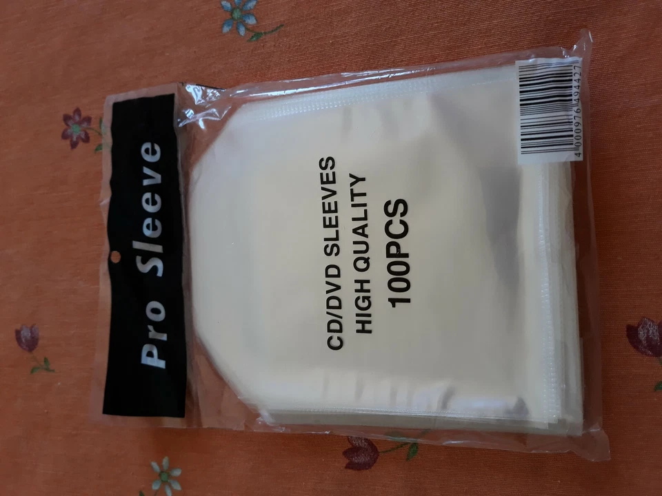 100 Bustine Per Cd e Dvd Trasparenti In Plastica Pvc + Aletta Di Chiusura - Immagine 1 di 1