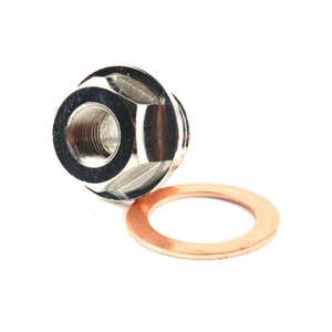 Sensor Adapter M14 x 1.25mm Female 1/8NPT 1/8PT With 8.7mm central hole - Picture 1 of 4
