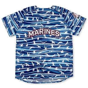 New Japan NPB Chiba Lotte Marines Festa Baseball Promotional Jersey Blue 2018 - Picture 1 of 5