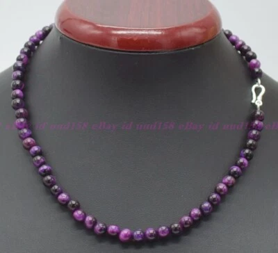 Berloque 6/8/10mm multicolorido olho de tigre redondo colar de contas de pedra preciosa 18" AAA - Imagem 1 de 3