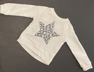 The Children’s Place White with Black & Silver Star Sweatshirt, Toddler Girl 2T
