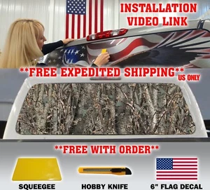 CAMO CAMOUFLAGE PICKUP TRUCK BACK WINDOW GRAPHIC DECAL TINT HUNTER OAK PERF.. - Picture 1 of 7