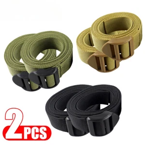 Paquete de 2 PIEZAS Táctico 55" Largo 1" Ancho Caza MOLLE Correas Anillo en D Clips Correas - Imagen 1 de 21