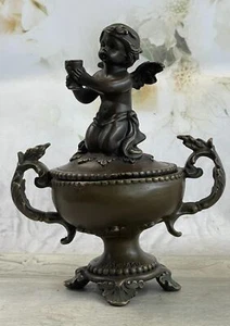 Figura de escultura de bronce hecha a mano para bebé ángel de Moreaue - Imagen 1 de 10