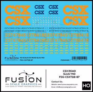 HO Scale CSX Road Slug YN3 Decal Set - Bild 1 von 1