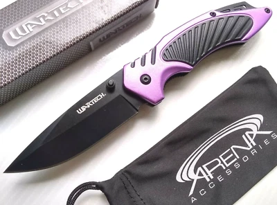 Wartech фиолетовый пружинный вспомогательный карманный нож лезвие глубокий перенос зажим двойной шпильки - Изображение 1 из 4