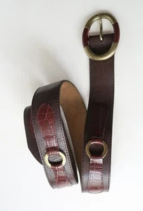 OSCAR by Oscar de la Renta Vintage Leather Brown with Inserts Belt - Picture 1 of 13