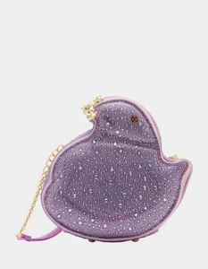 ESCLUSIVA Betsey Johnson Kitsch Peeps pulcino lavanda strass tracolla pasquale - Foto 1 di 11