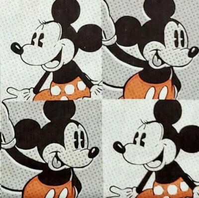 Mickey Minnie Mouse Pop Art Disneyland Springs Creative Cotton Fabric 31" inches - Image 1 of 4