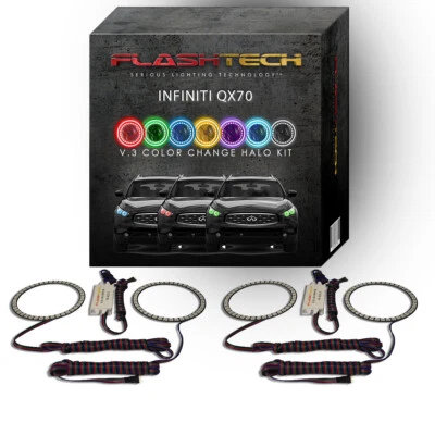 Kit Halo LED Multicolor Cambiante RGB para Faros Infiniti QX70 2013-2017 Foto 1 de 4