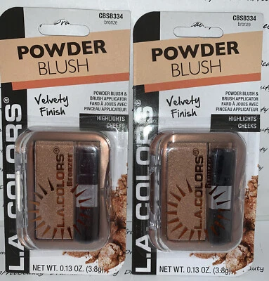 2 L.A. Colors Powder Blush/Bronzer CBSB334 * BRONZE * Duo Lot Set New Sealed BN - Image 1 of 4