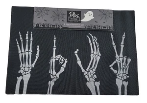 8 PBS Home Halloween Placemats Skeleton Hands Set of 8 Wipe Clean 13" x 19" NEW - Picture 1 of 2