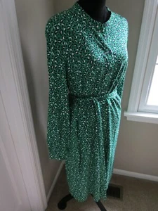 NEU MIT ETIKETT BODEN JADEGRÜNES KLEID MIT ANIMALPRINT UND GÜRTEL - US 12R UK 16R - Bild 1 von 10