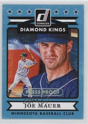 2015 Panini Donruss Diamond Kings Press Proof Silver /199 Joe Mauer #17 HOF - Image 1 of 2