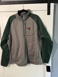 Men's G-III Sports by Carl Banks Minnesota Wild Track Jacket Gray Green XXL - Picture 1 of 6